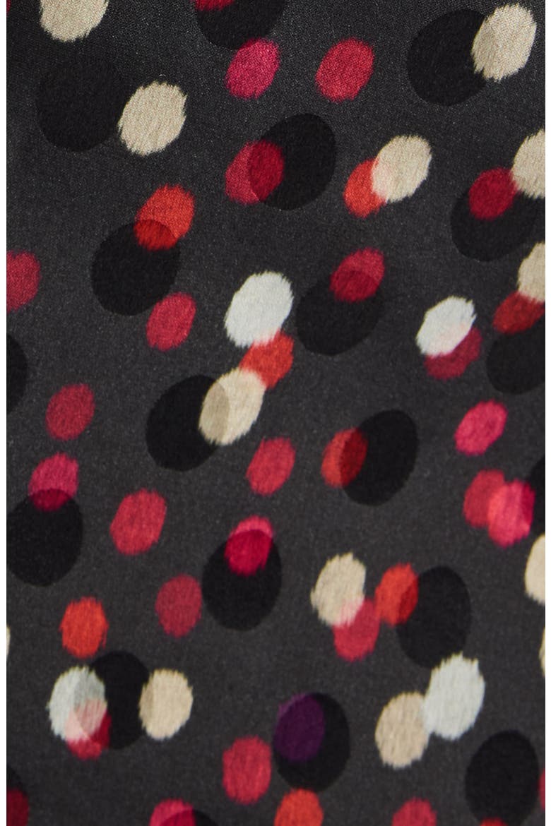 Ovia Polka Dot Asymmetric Gathered Miniskirt, Alternate, color, BLACK/ RED