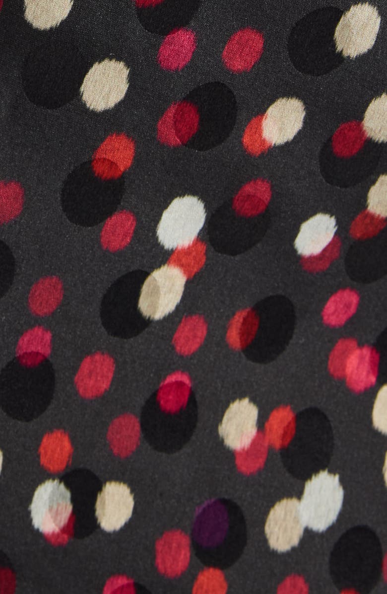 Isabel Marant Ovia Polka Dot Asymmetric Gathered Miniskirt, Alternate, color, Black/ Red