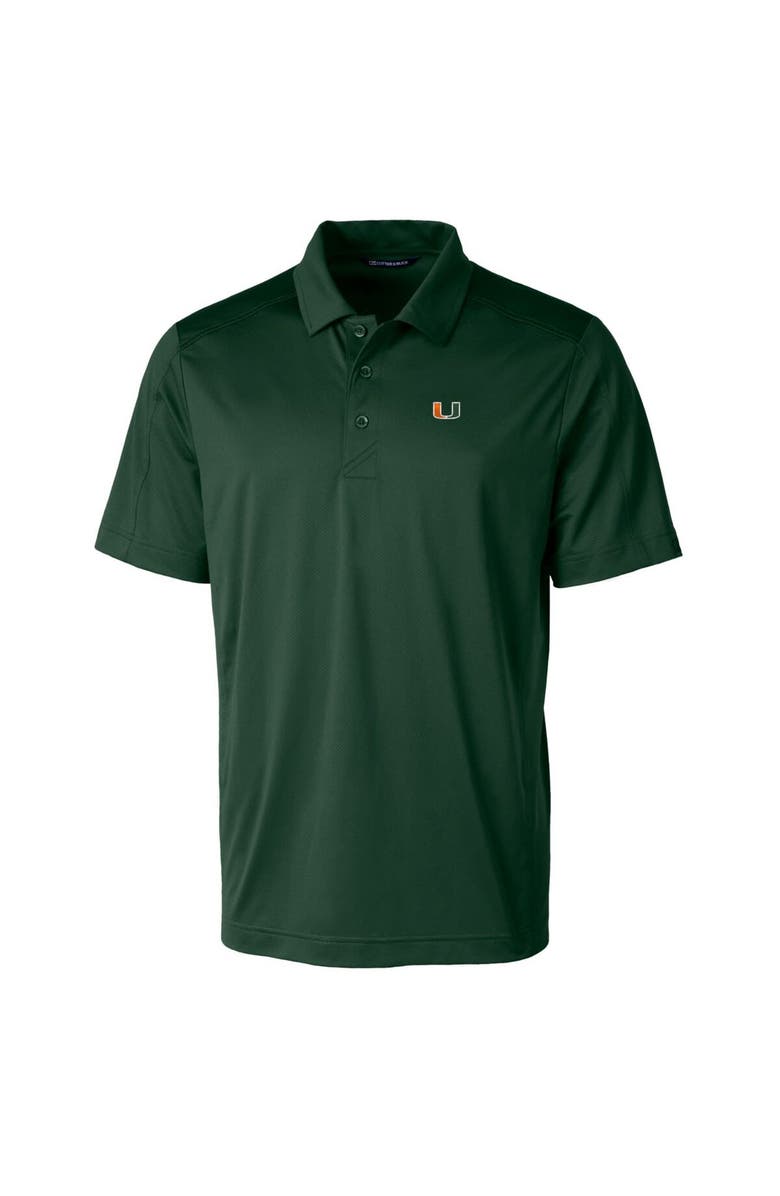 Cutter & Buck Men's Cutter & Buck Green Miami Hurricanes Big & Tall Prospect Textured Stretch Polo, Alternate, color, 