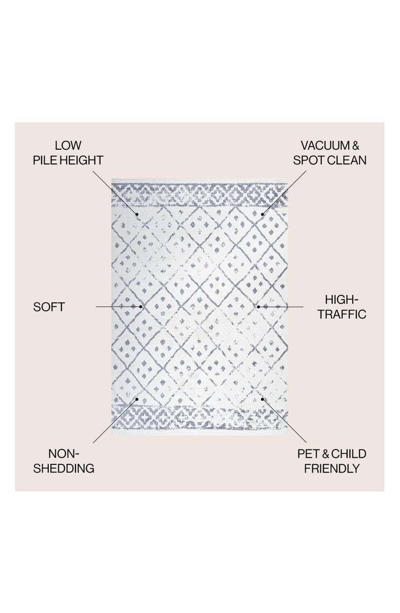 JONATHAN Y Juba Moroccan Geometric Diamond Area Rug, Alternate, color, Ivory/Gray