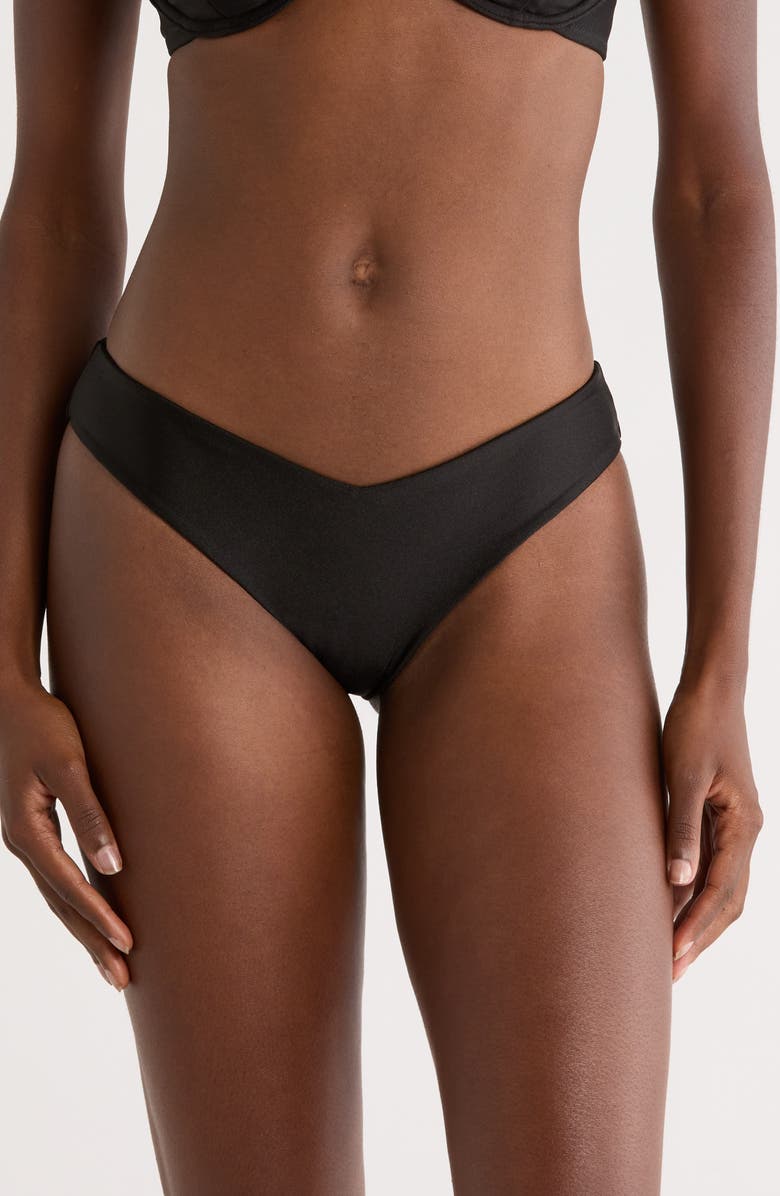 Kulani Kinis V-Cut Bikini Bottoms, Main, color, Twilight Black