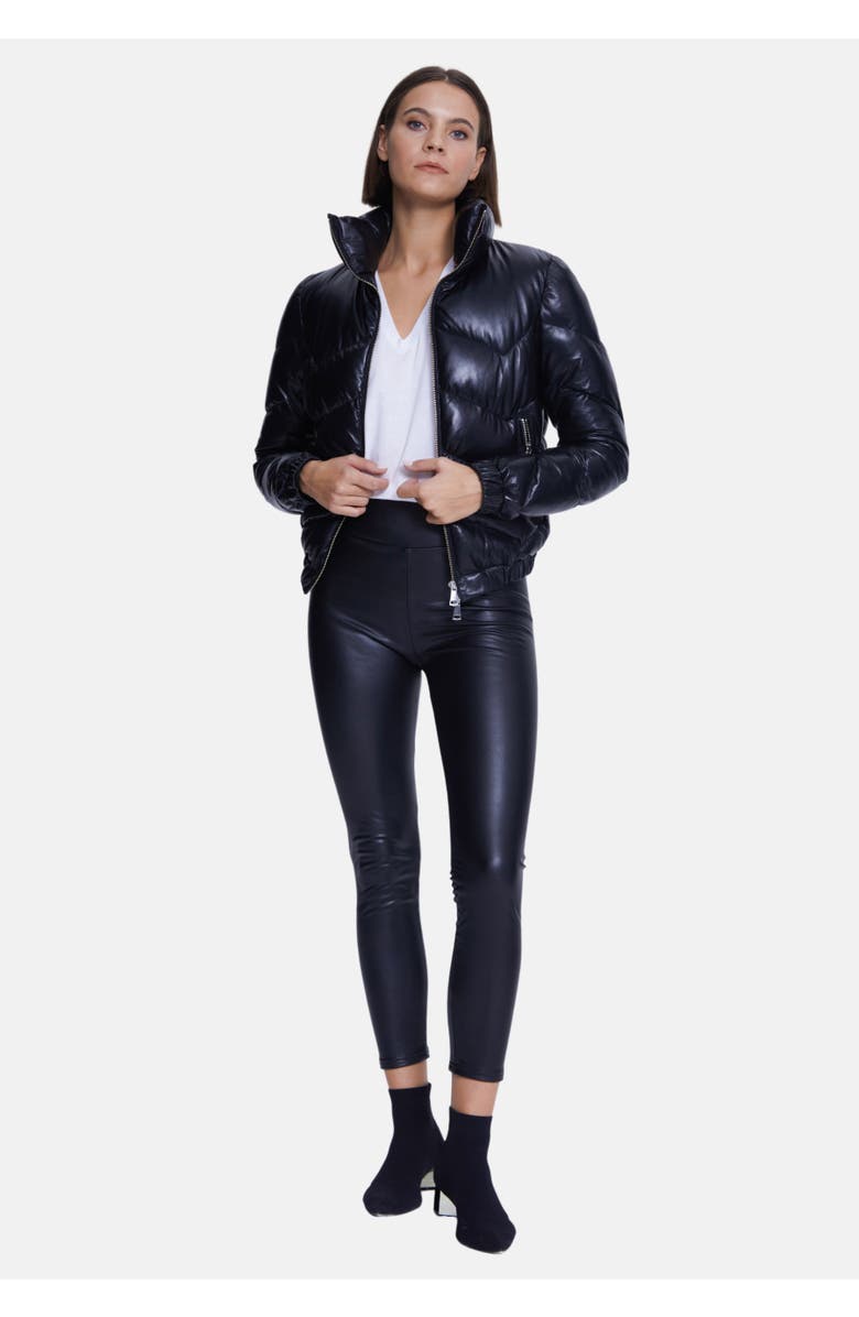 Furniq UK Octavia Leather Jacket, Main, color, Black