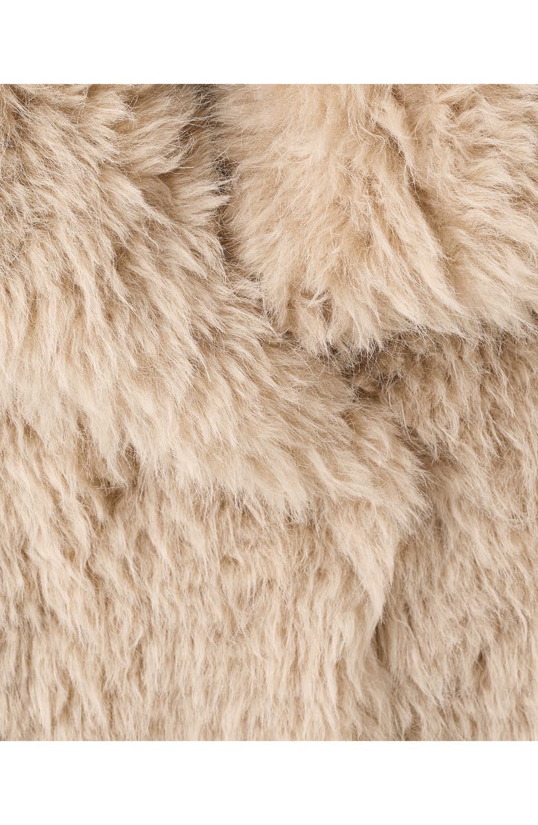 MANGO Faux Fur Longline Coat, Alternate, color,