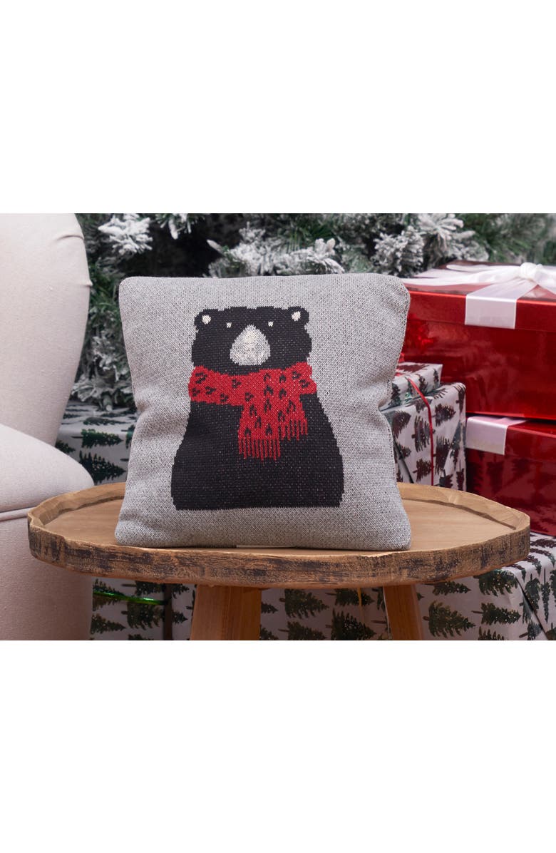 C&F Home Winter Black Bear Small Christmas Accent Pillow, 10" x 10", Alternate, color, Black