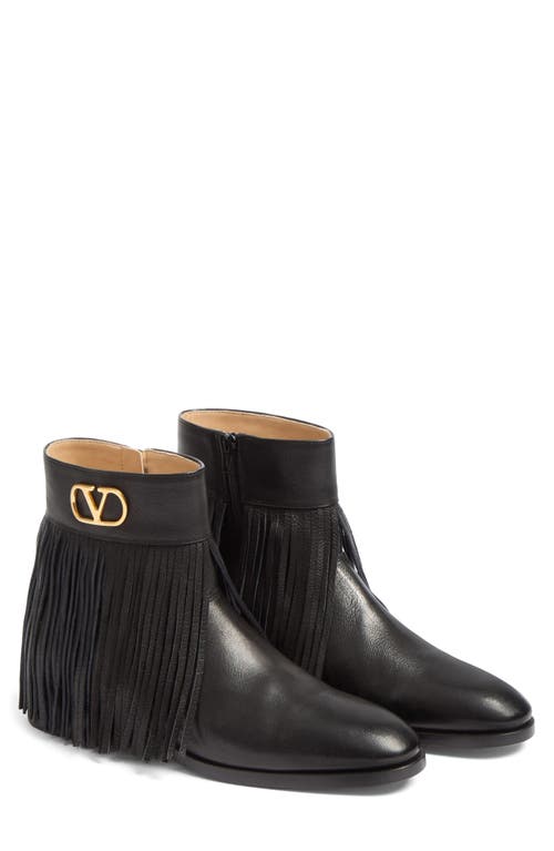 Valentino Round-head Short Boots In Nero