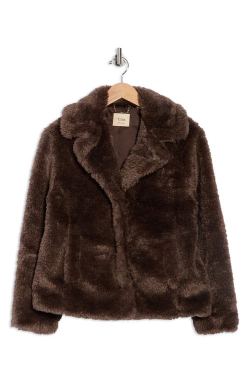 Elie Elie Tahari Faux Fur Snap Front Jacket In Brown