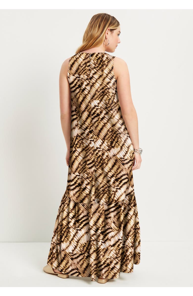 June + Vie Cutout Neckline Maxi Dress, Alternate, color, Nature Texture