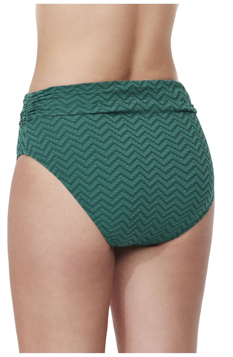 Profile by Gottex Medina Textured Shirred High Waist Swim Bottom, Alternate, color, Bottle Green