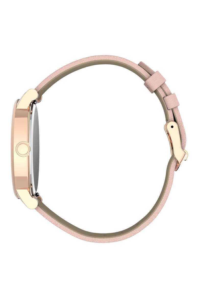 Full Bloom Leather Strap Watch, 38mm, Alternate, color, PINK/ BLUSH FLORAL/ ROSE GOLD