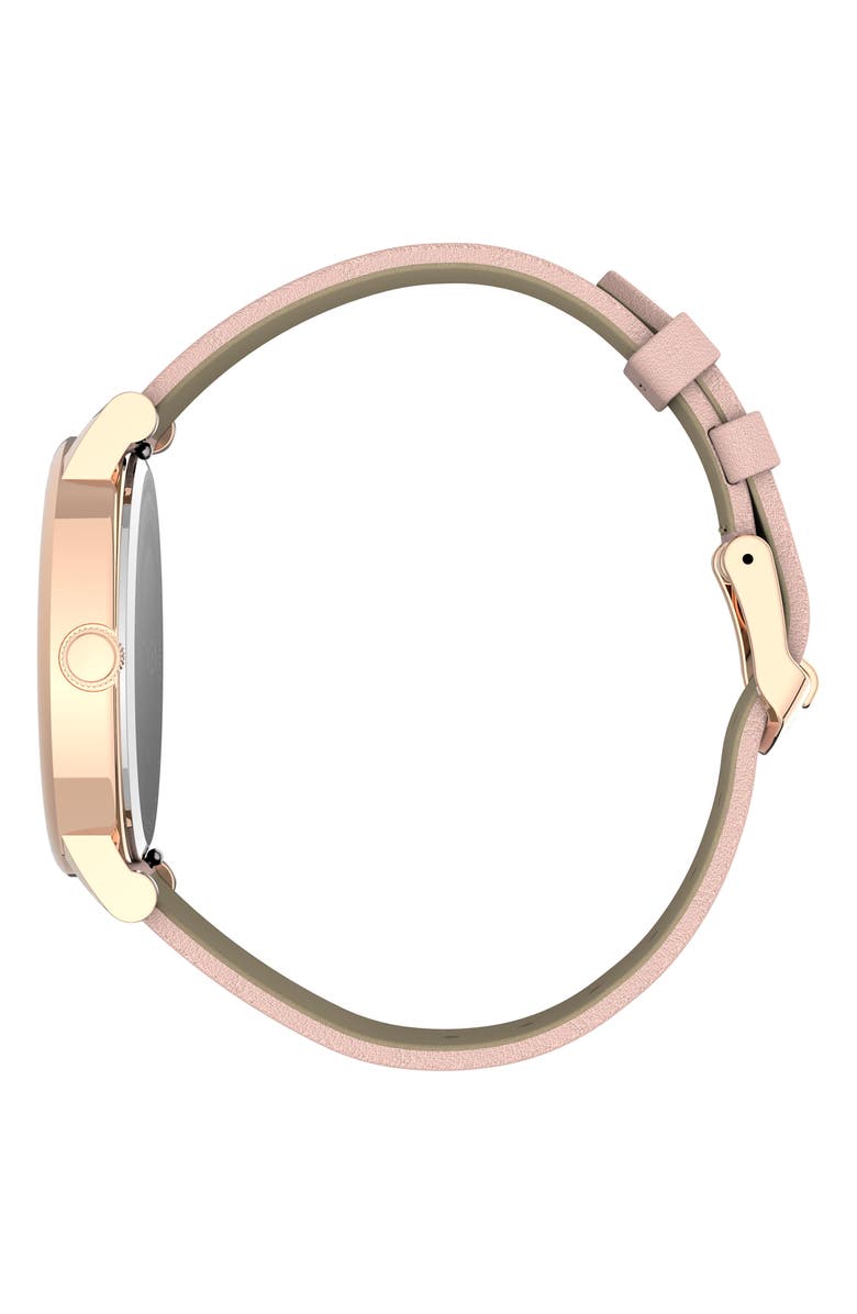 Timex<sup>®</sup> Full Bloom Leather Strap Watch, 38mm, Alternate, color, 