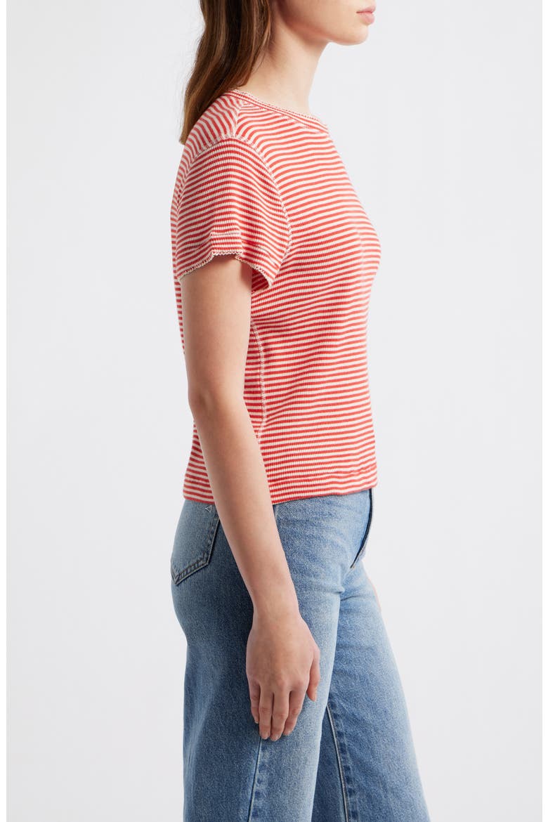 The Little Stripe Cotton Blend T-Shirt, Alternate, color, PIMENTO STRIPE