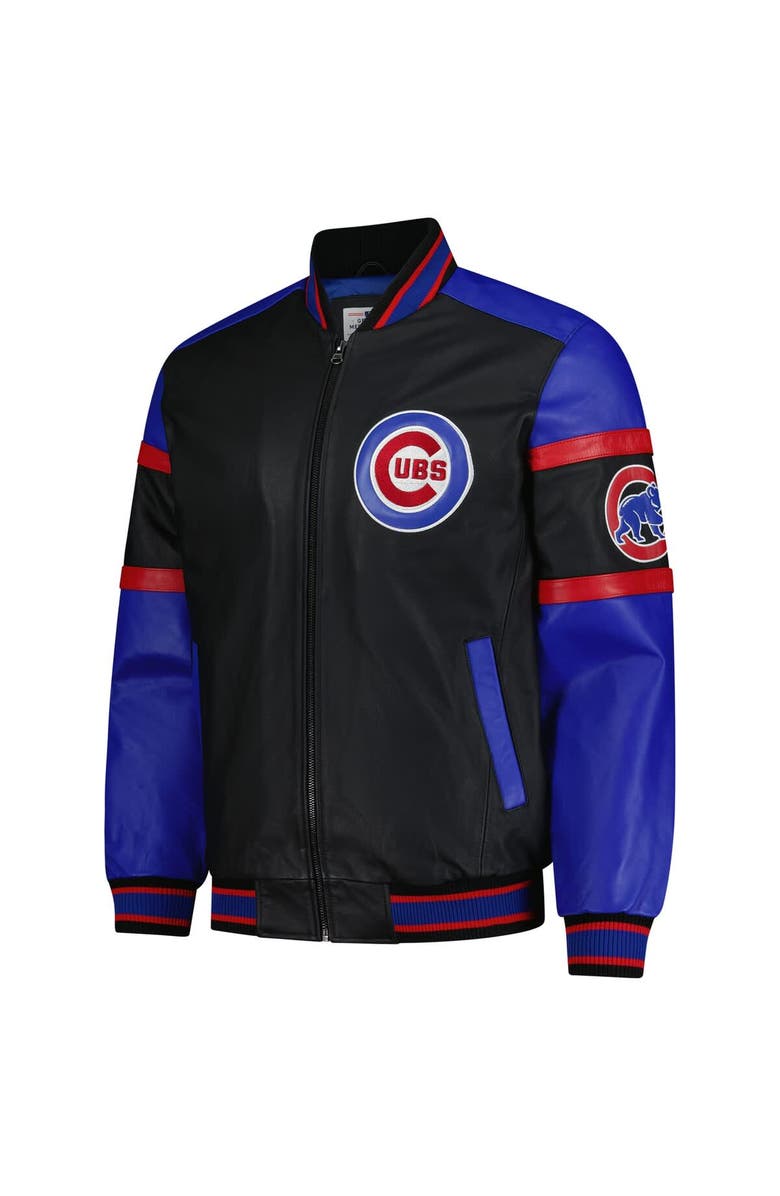 G-III SPORTS BY CARL BANKS Men's G-III Sports by Carl Banks Black Chicago Cubs Full-Zip Leather Varsity Jacket, Alternate, color, Black