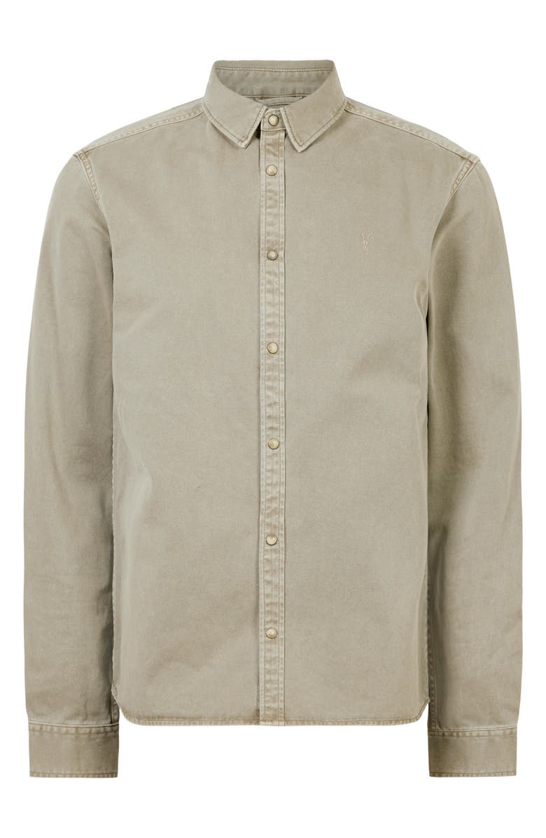 AllSaints Staveley Snap-Up Denim Shirt, Alternate, color, 