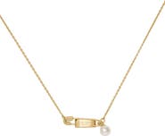 Kate Spade New York Sam Tag Safety Pin Pendant Necklace