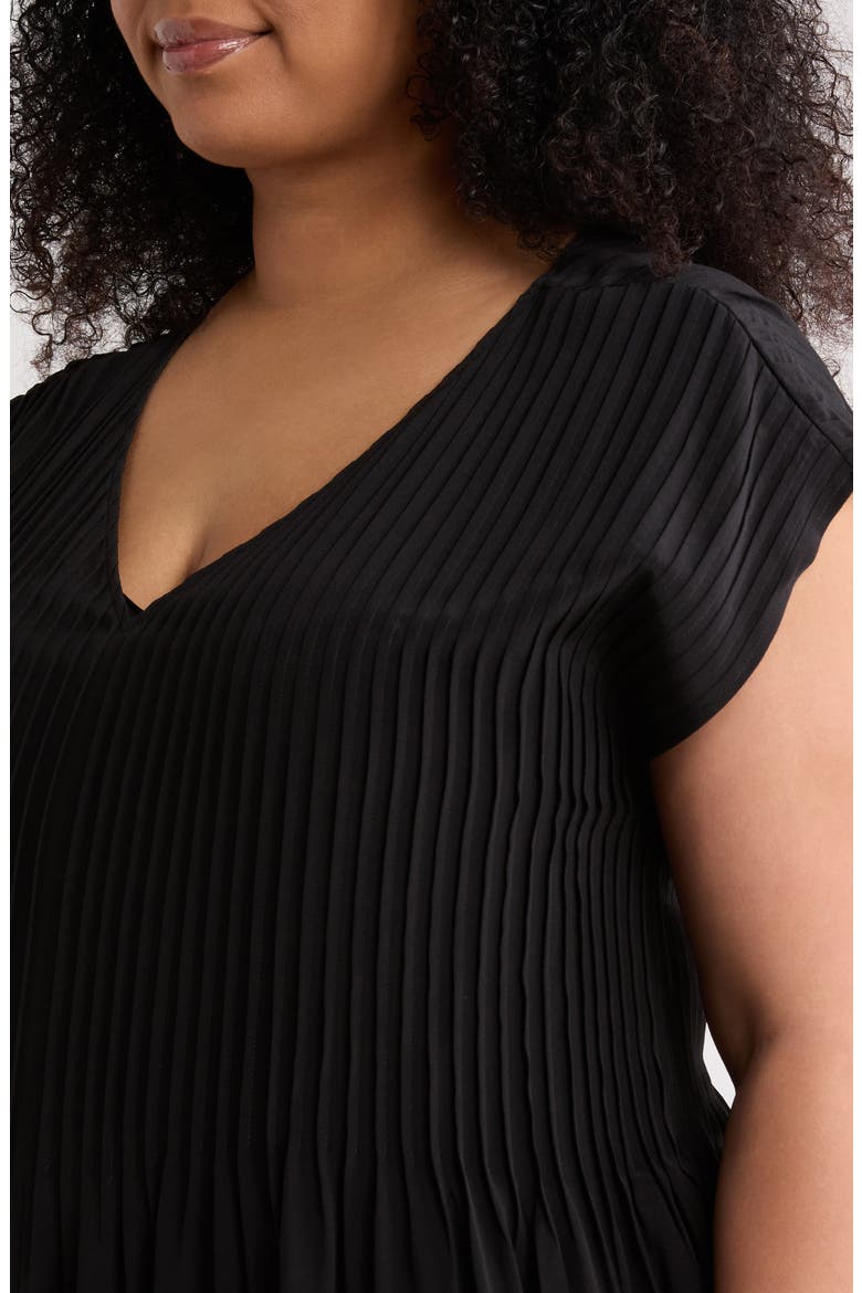 V-Neck Silk Maxi Dress, Alternate, color, BLACK
