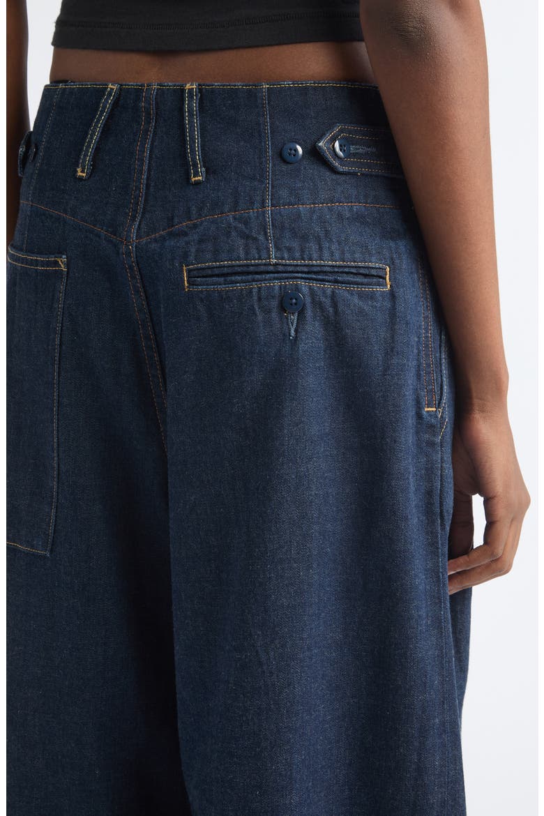 Triple Pleated Wide Leg Jeans, Alternate, color, RINSE SELVEDGE INDIGO