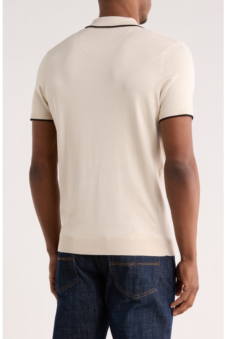 Tipped Quarter Zip Polo Sweater, Alternate, color, BEACH SAND