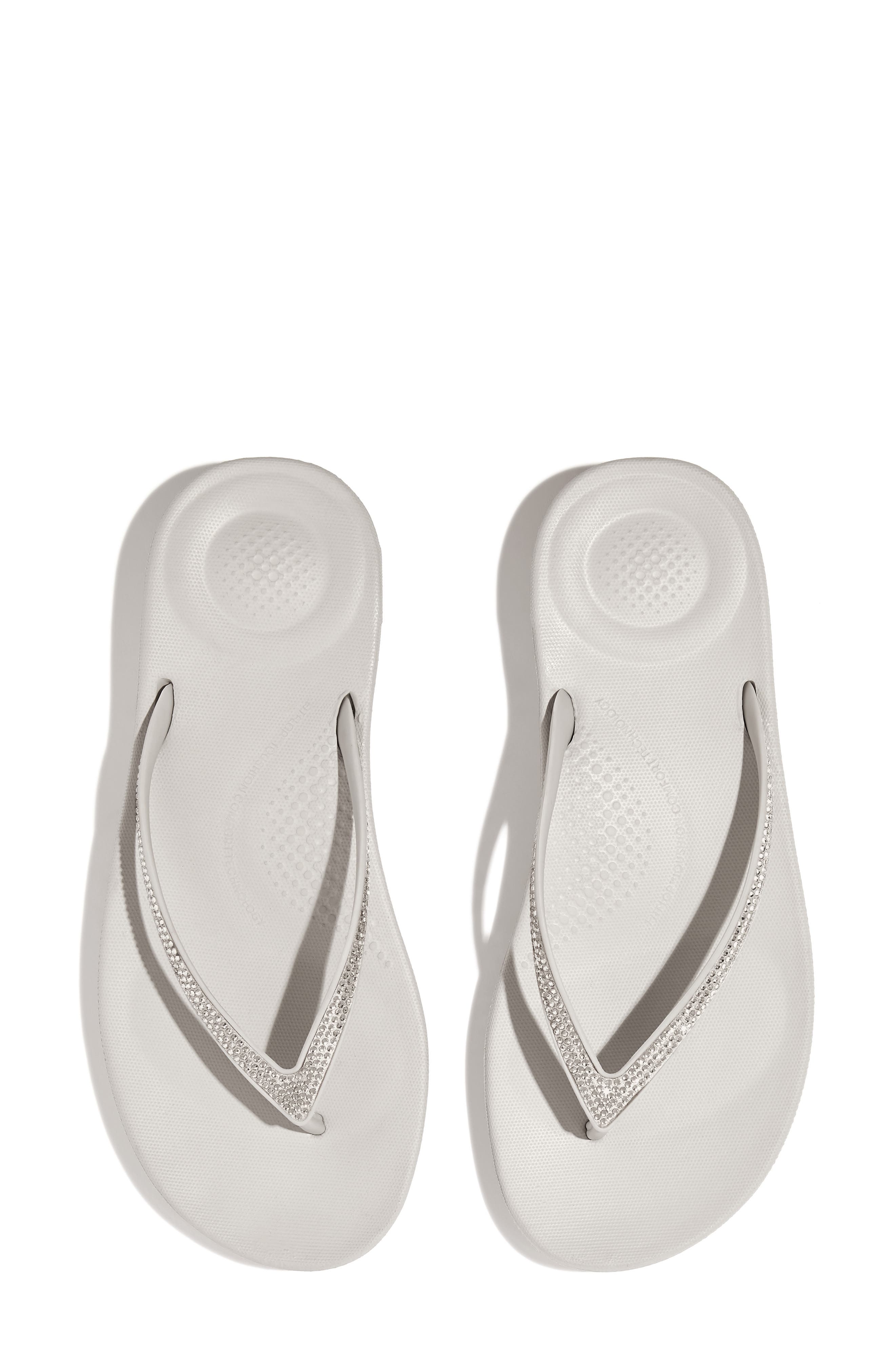 FitFlop iQushion<sup>™</sup> Splash Crystal Flip Flop, Alternate, color, Tiptoe Grey