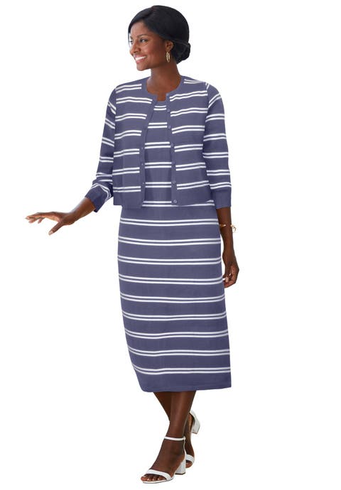 Two Piece Sweater Dress Set (Plus)