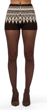 Naked Wardrobe Fair Isle Knit Hot Pants