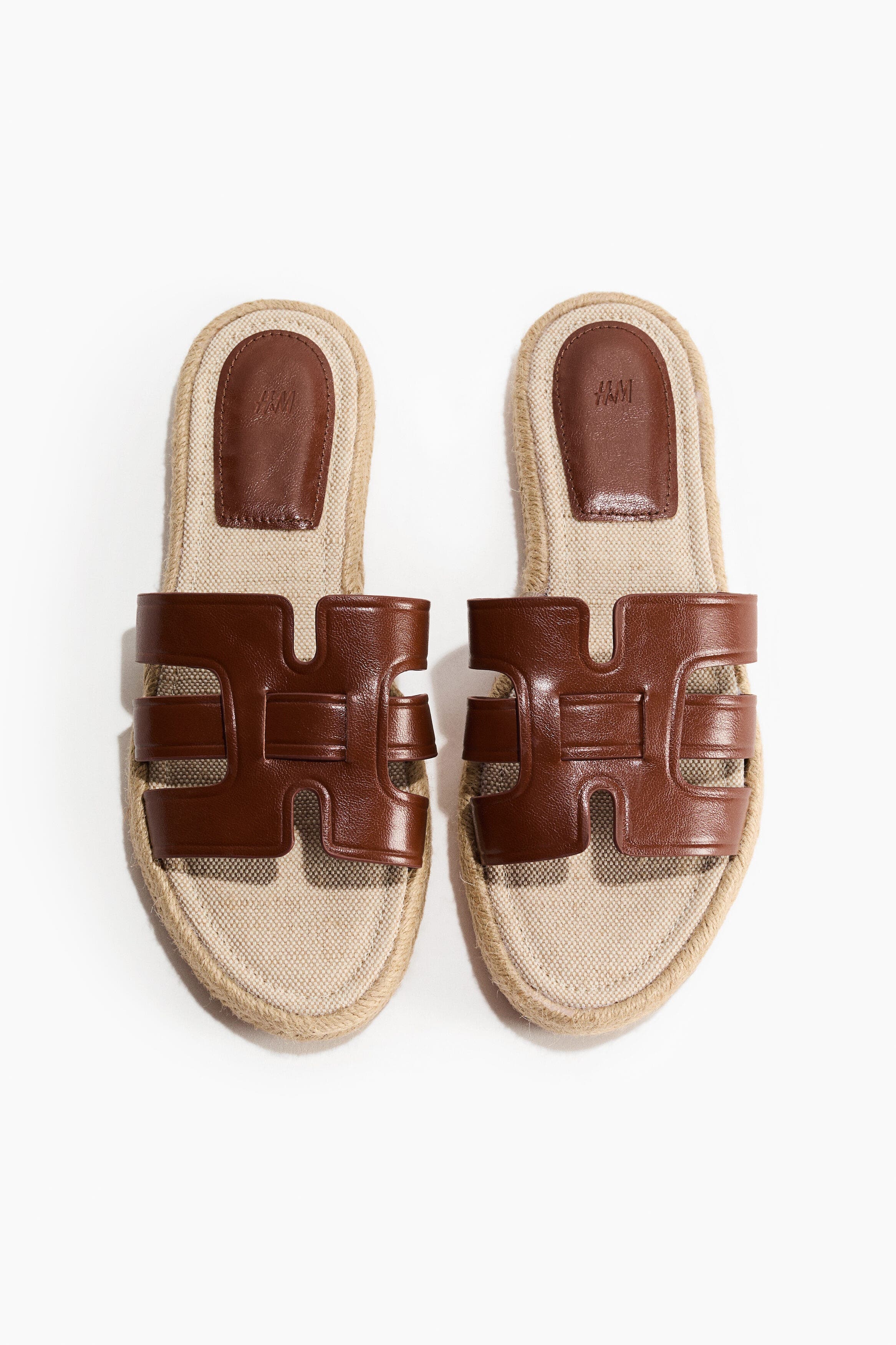 H&M Espadrille Sandals, Main, color, Dark Brown