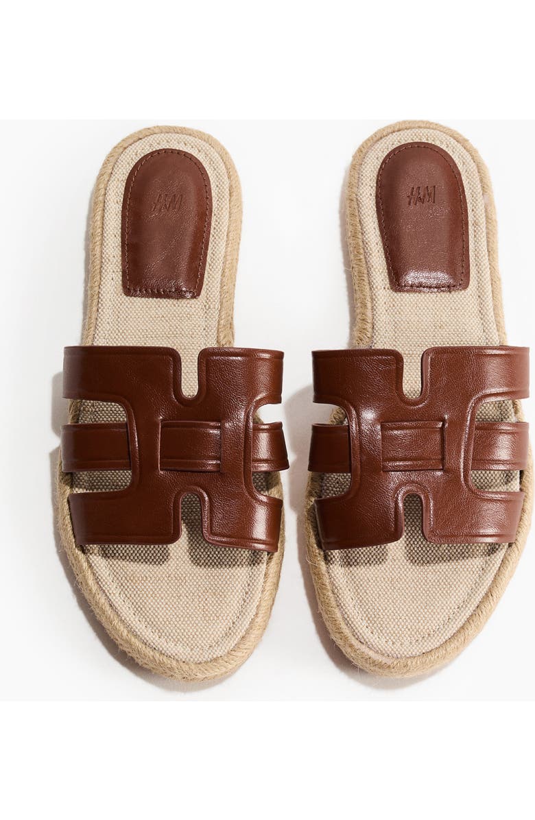 H&M Espadrille Sandals, Main, color, Dark Brown