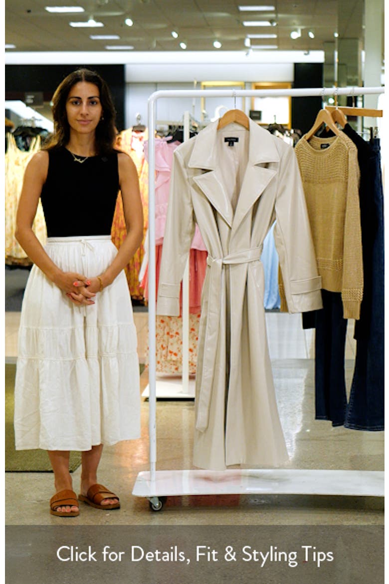 Drapey Faux Leather Belted Trench Coat video