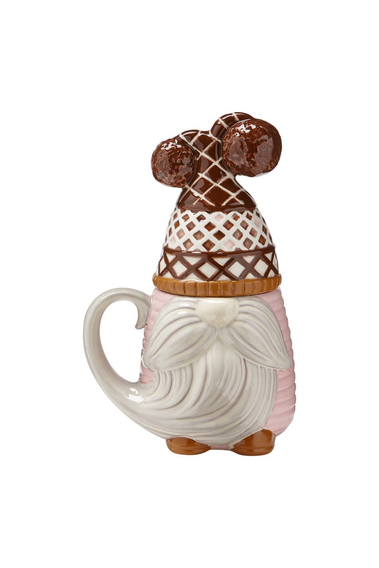 Valter Gnome Lidded Mug Ceramic Drinkware Christmas Design, Main, color, Multicolored