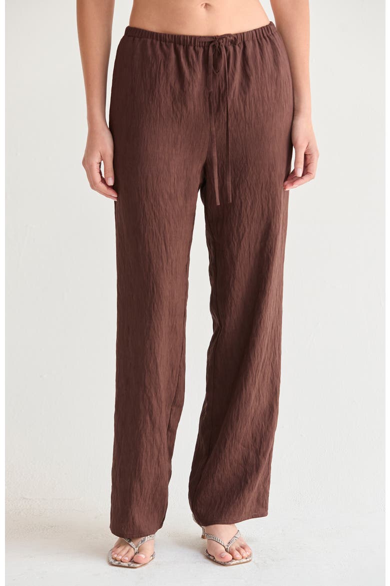 Easy Wear Textured Woven Pants, Main, color, Brown