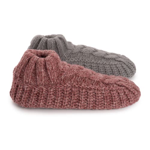 Muk Luks 2 Pair Pack Cuffed Sweater Knit Ballerinas In Multi