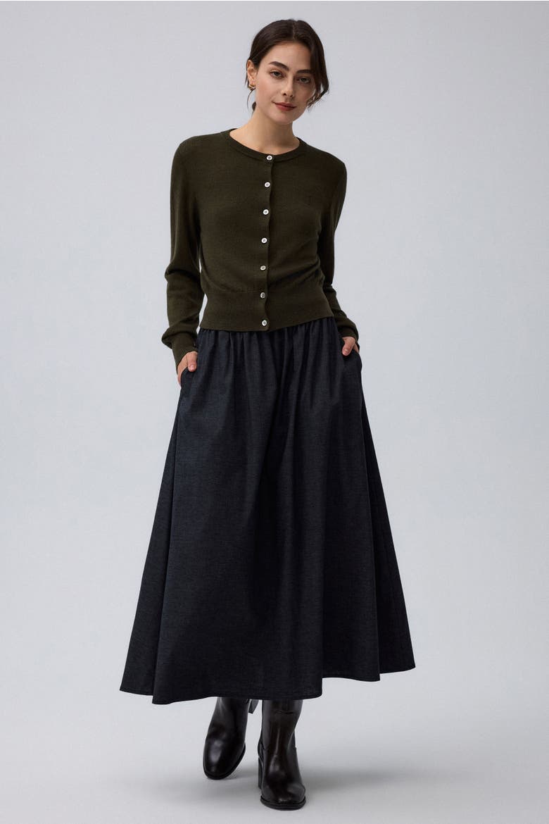 Hemp Blend Maxi Skirt, Main, color, washed black