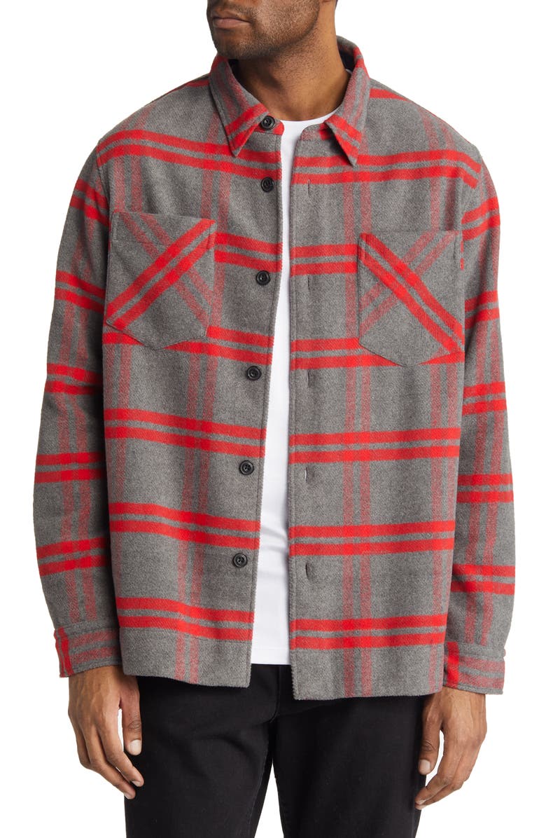 BOSS Men's Emeni Plaid Overshirt, Main, color, 