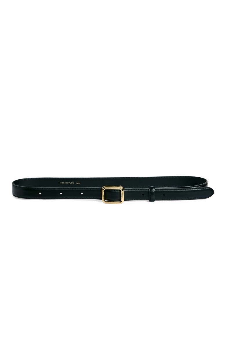 The Georgia Leather Belt, Main, color, GOLD SOLID BLACK