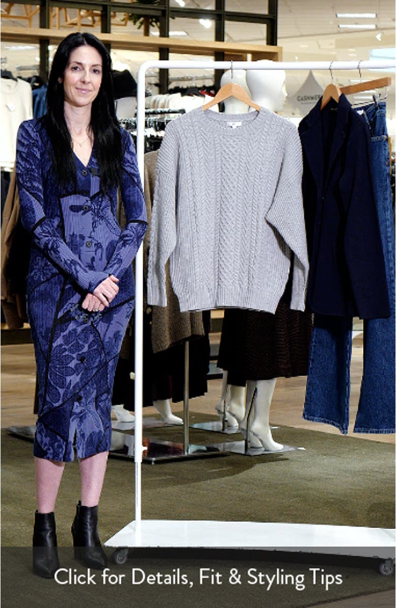 Oversize Cotton Blend Cable Sweater, sales video thumbnail