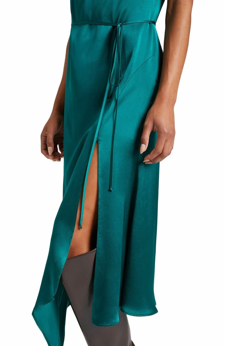 Santorelli EMBER Silk Sleeveless Midi Handkerchief Dress with Cowl Neckline, Alternate, color,