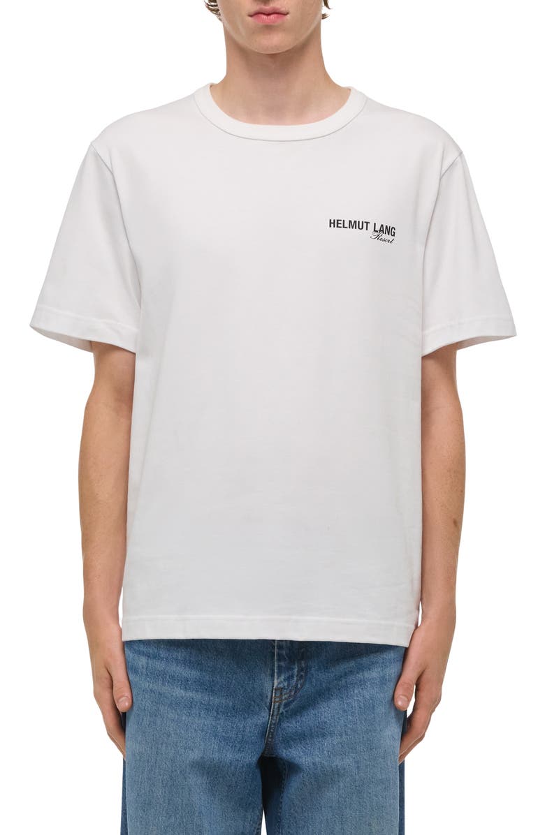 Helmut Lang Ski Map Graphic T-Shirt, Main, color, White