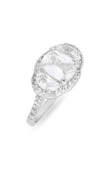 Cubic Zirconia Oval Halo Ring