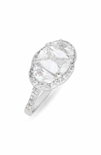 Cubic Zirconia Oval Halo Ring