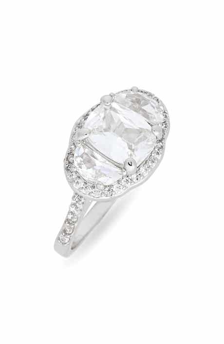 Cubic Zirconia Oval Halo Ring