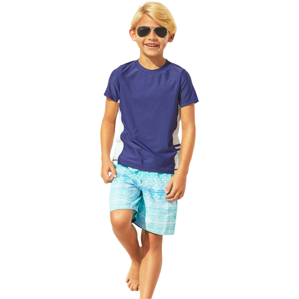 Cabana Life Boys Short Sleeve Rashguard in Navy  product