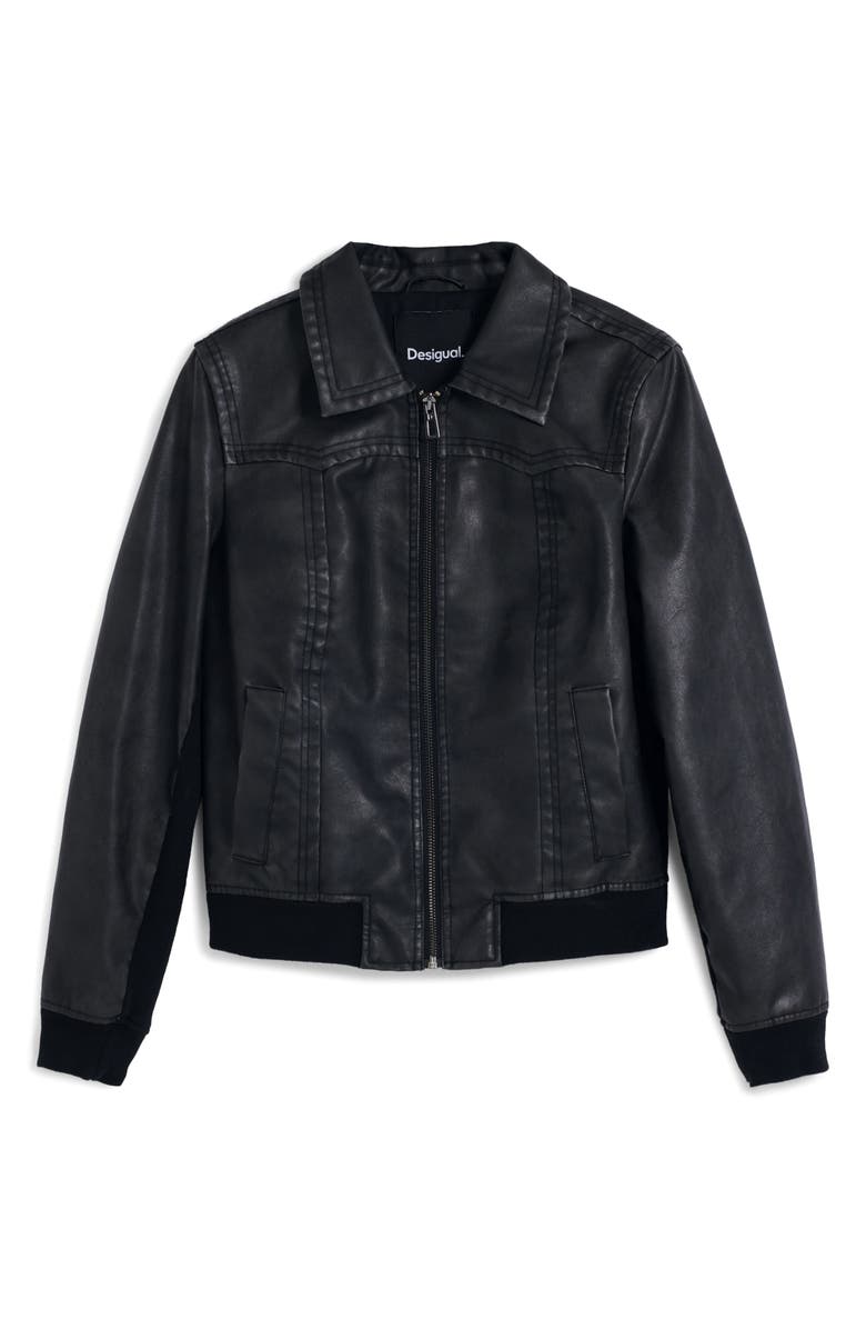 Desigual Faux Leather Biker Jacket, Alternate, color, 