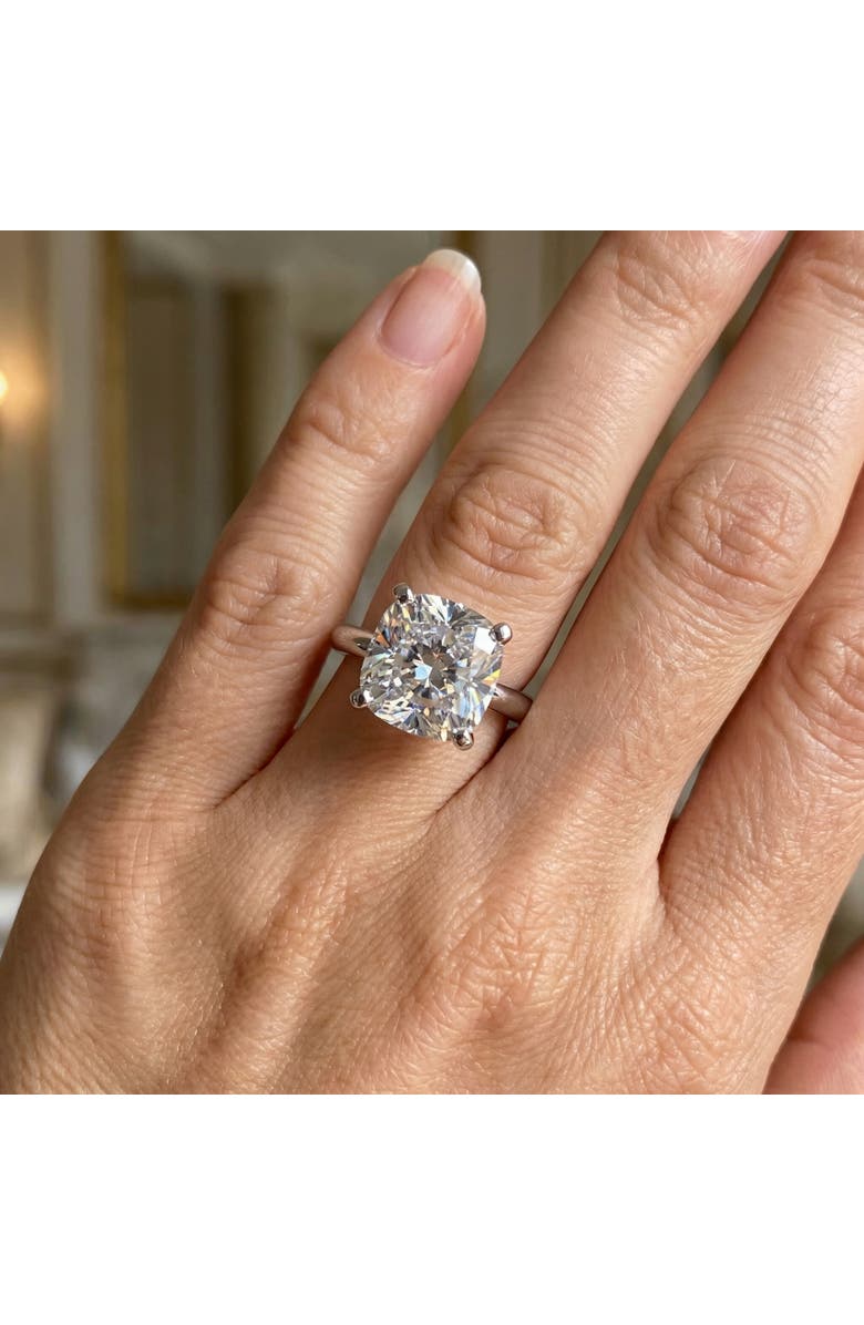 Bliss Diamond Certified 5Ct Cushion Diamond Square Engagement Ring Lab Grown Solitaire, Alternate, color, 14K Yellow Gold