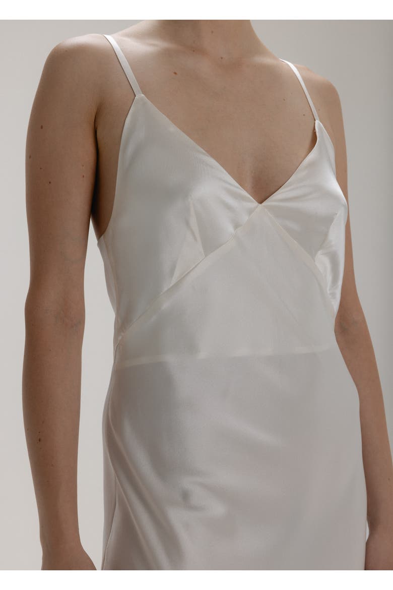 100 Silk Slip Maxi Dress, Alternate, color, Milk White