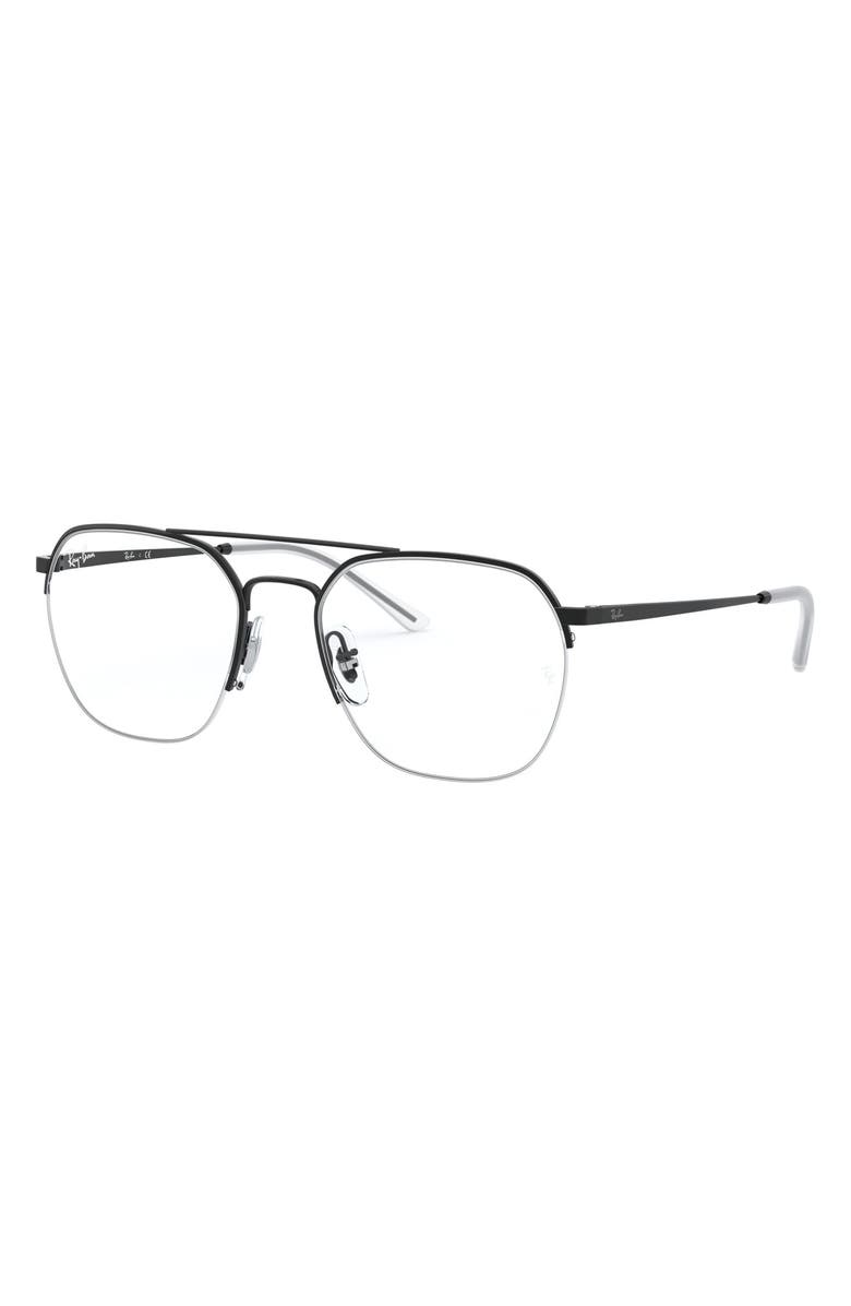 Ray-Ban Unisex 53mm Semi Rimless Optical Glasses, Alternate, color, 