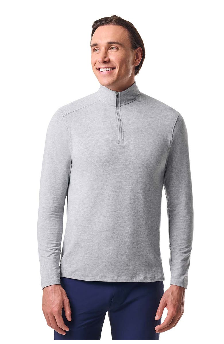 Coolibar Men's Quarter-Zip - UPF 50+ Sun Protection - Sonora, Main, color, Grey Heather