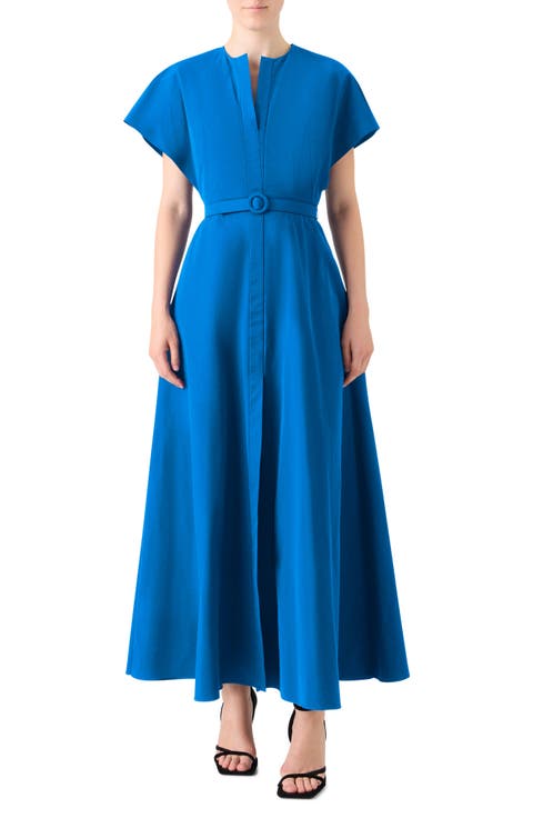 Belted Techno Maxi Dress