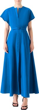 Akris punto Belted Techno Maxi Dress