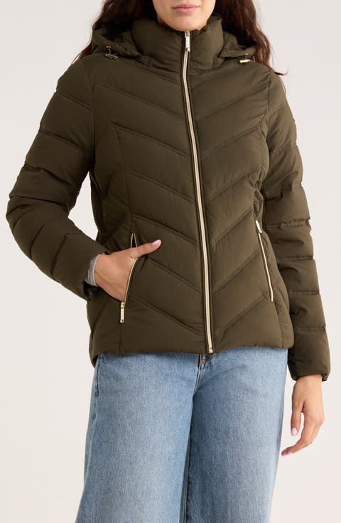 Water Resistant Chevron Quilted Jacket