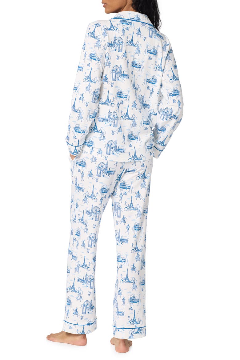 Print Stretch Organic Cotton Pajamas, Alternate, color, JET SETTER