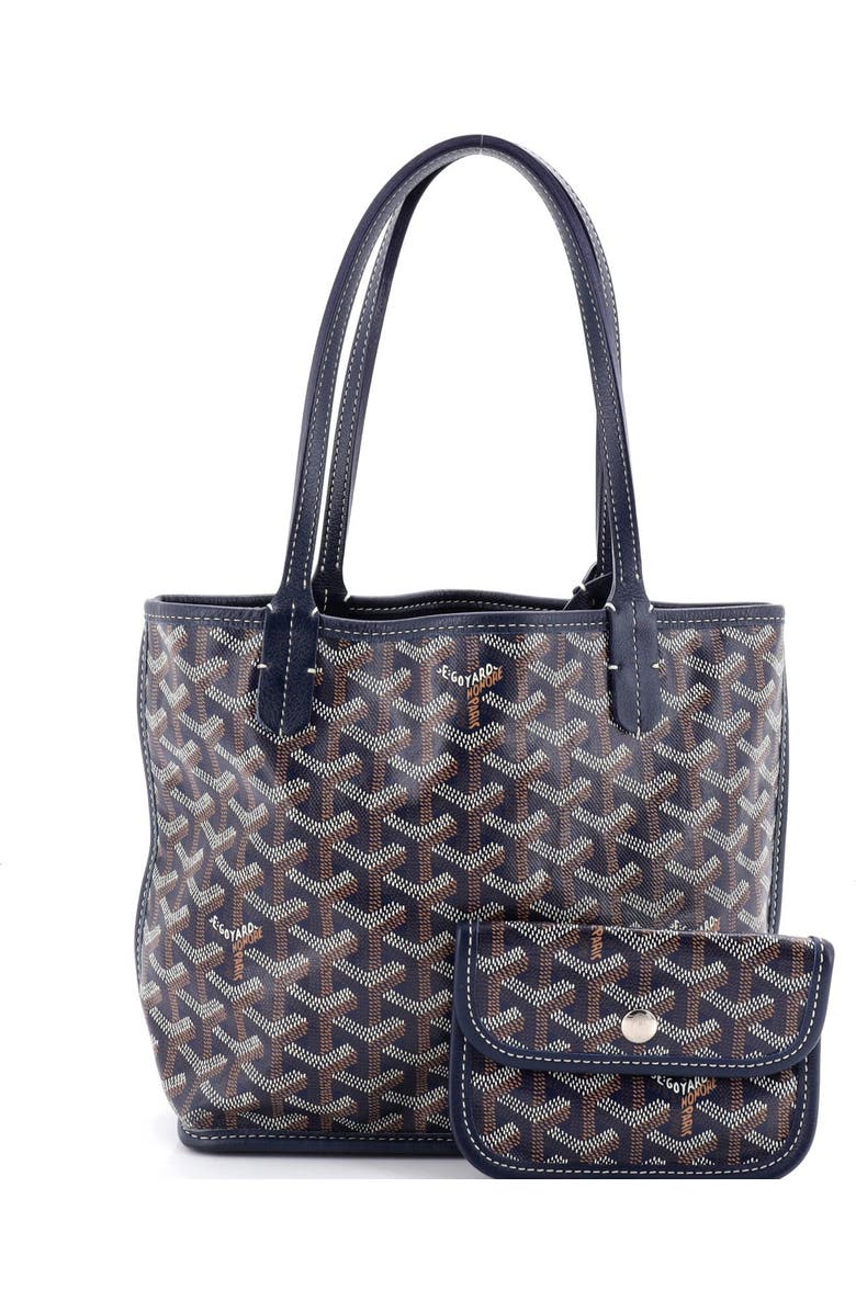 Pre-Owned Goyard Anjou Reversible Tote Coated Canvas Mini, Alternate, color, Blue